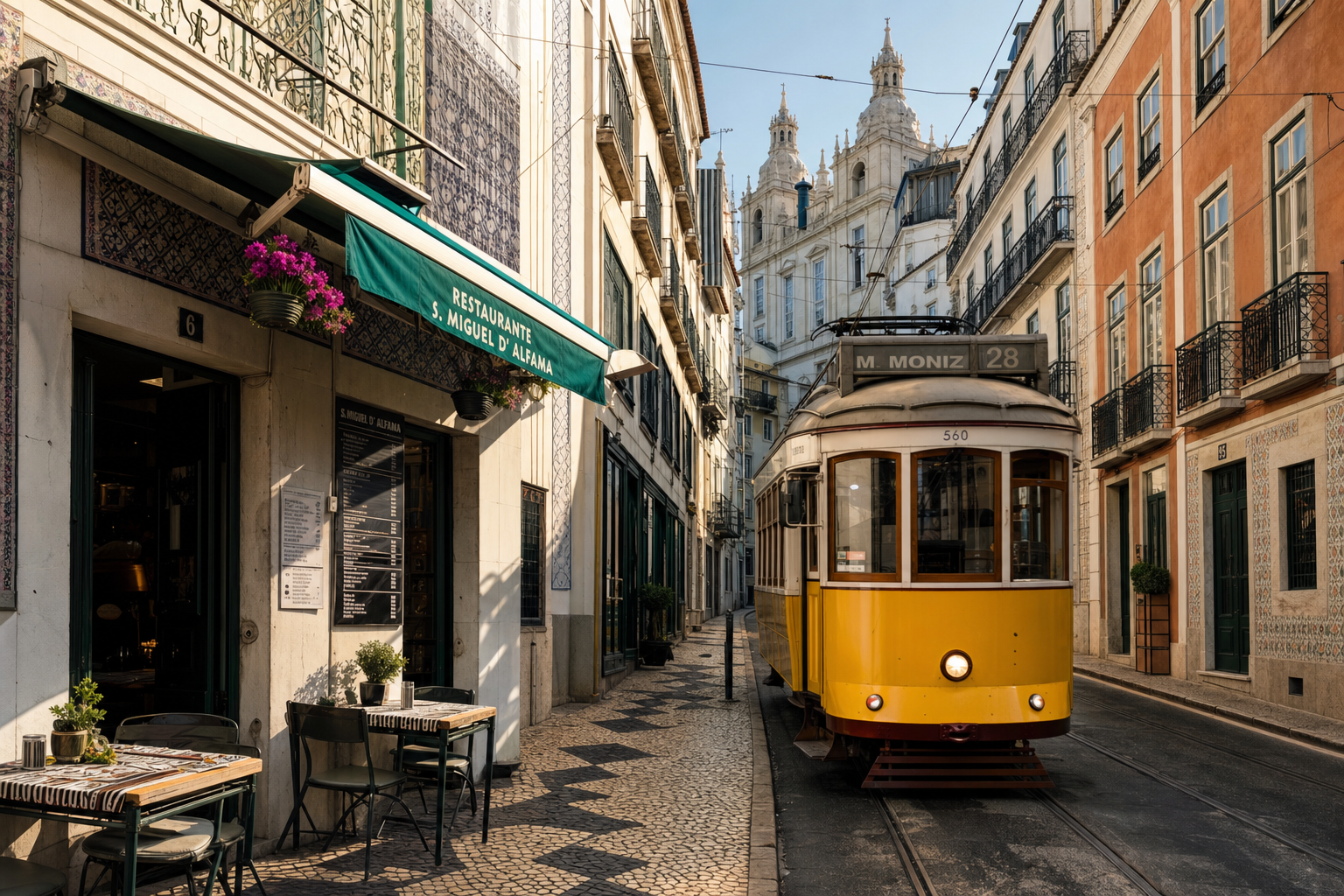 Rua de Alfama com elétrico 28